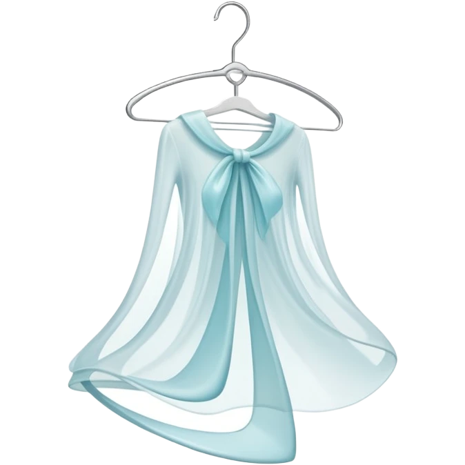 Abstract swirling energy forming clothing hanger with subtle style elements flowing around it, ethereal wardrobe definition symbol emoji