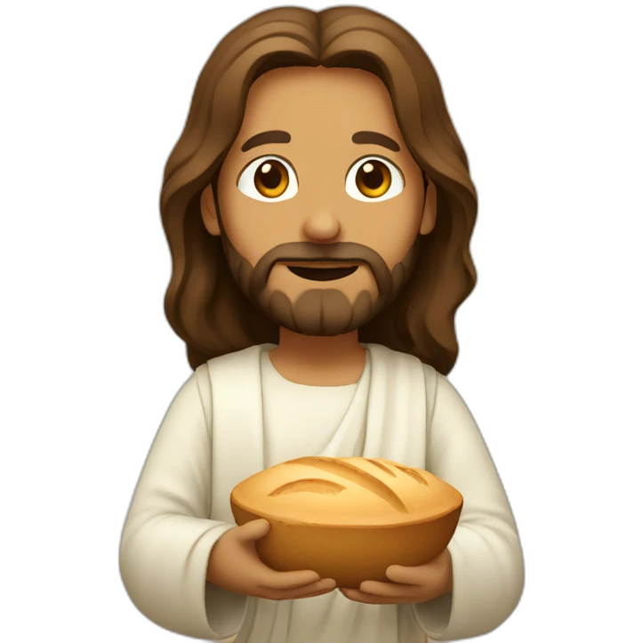 Jesus breaking bread emoji
