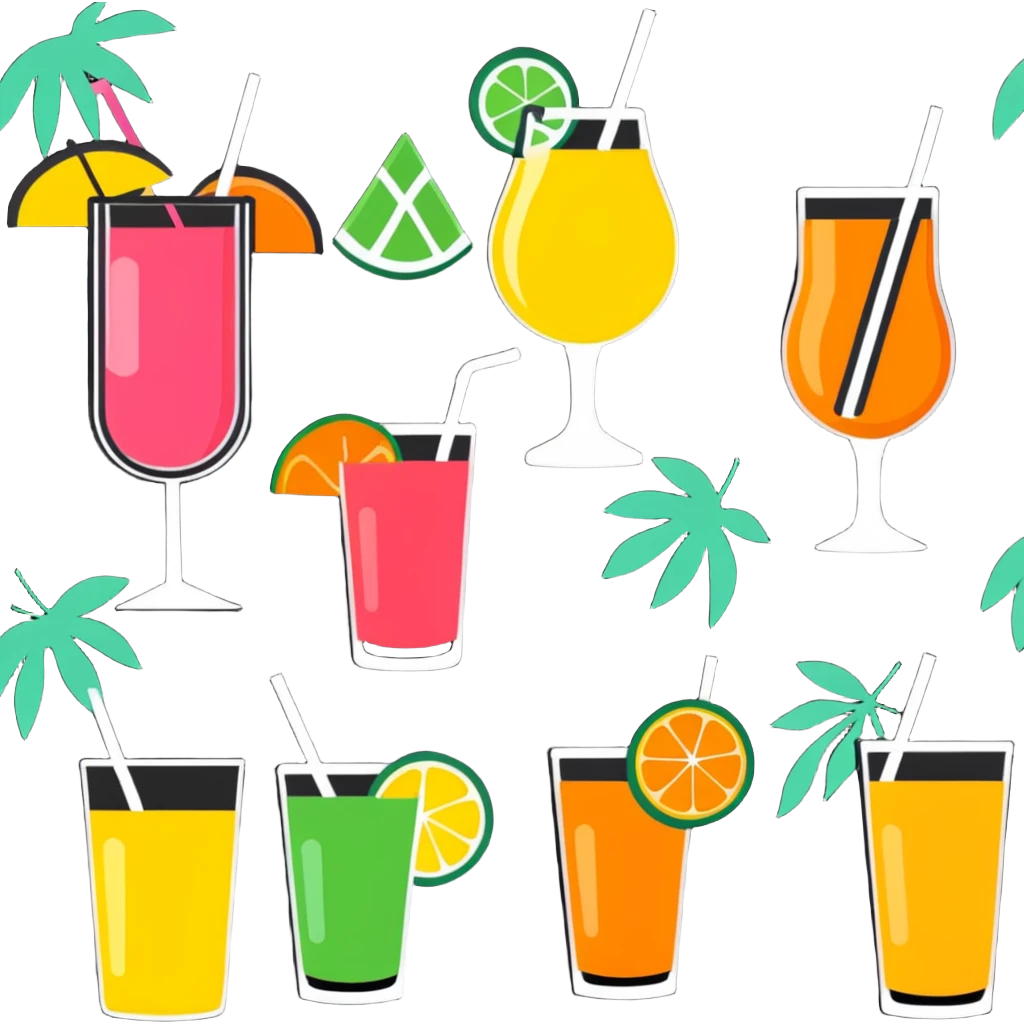 Tropical drinks with friends emoji