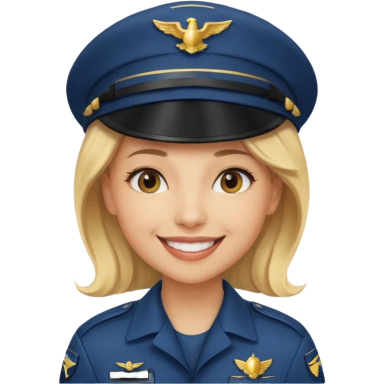 A female pilot with light skin and blonde hair under her cap emoji