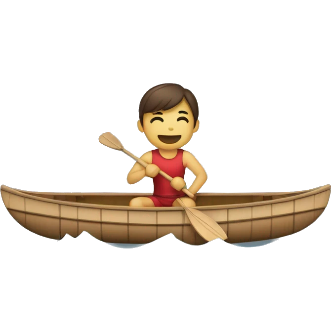 Cabeca de Cuia rowing the canoe. Side view night background  emoji