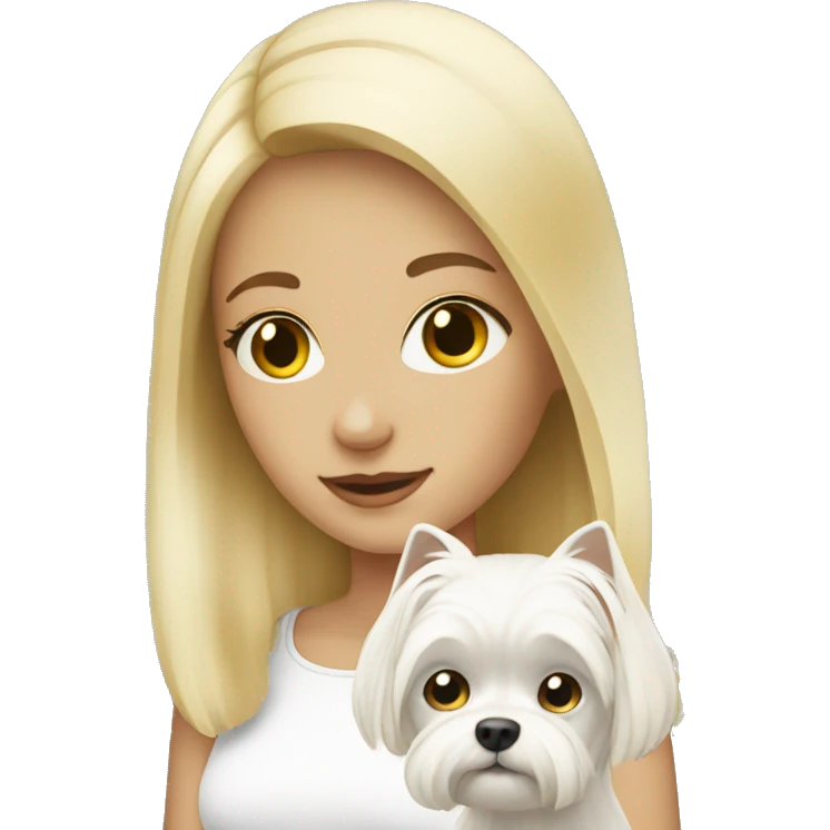 Blonde girl with maltese emoji
