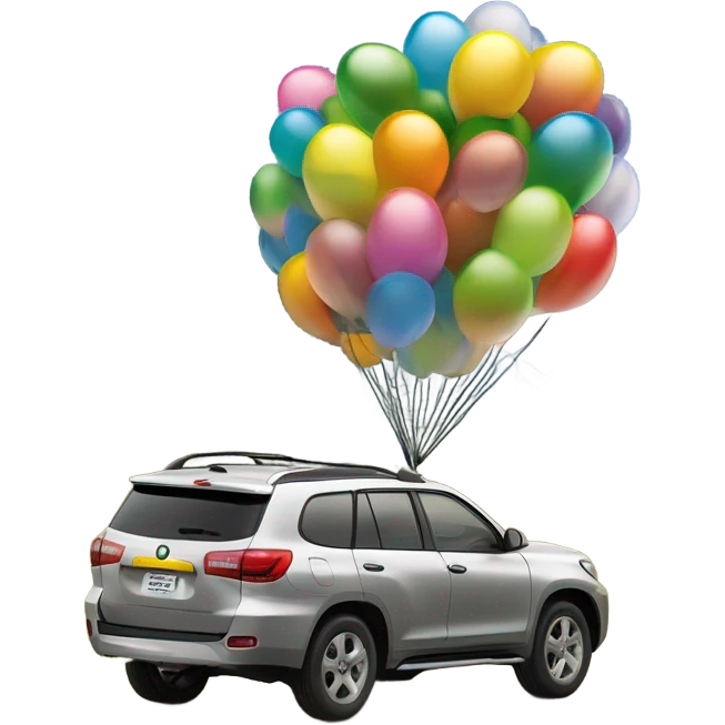 A SUV aventureira explora montanhas e florestas com um globo terrestre ao fundo e um carro em movimento na frente. emoji