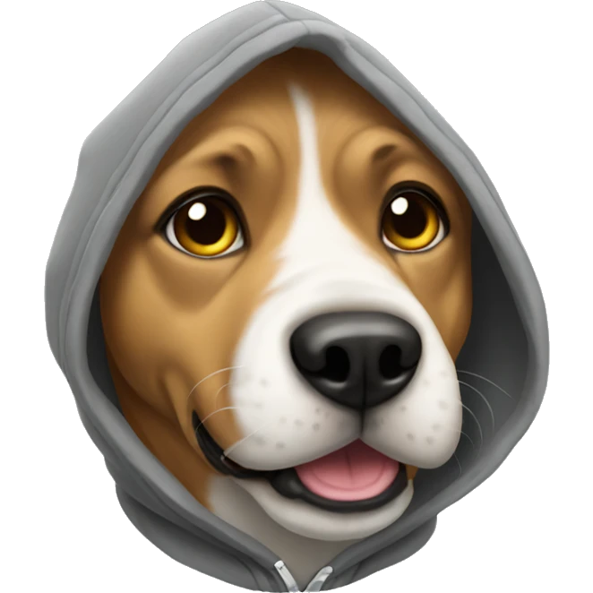Dog wearing a hoodie emoji