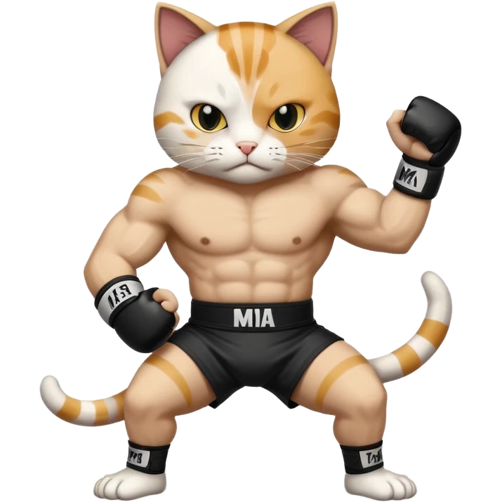 cat doing MMA fighting
 emoji
