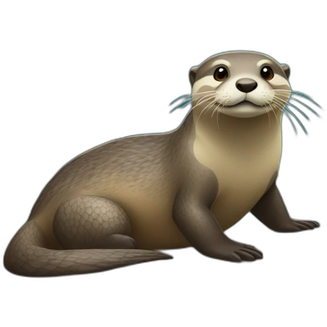 Loutre sur tortue emoji