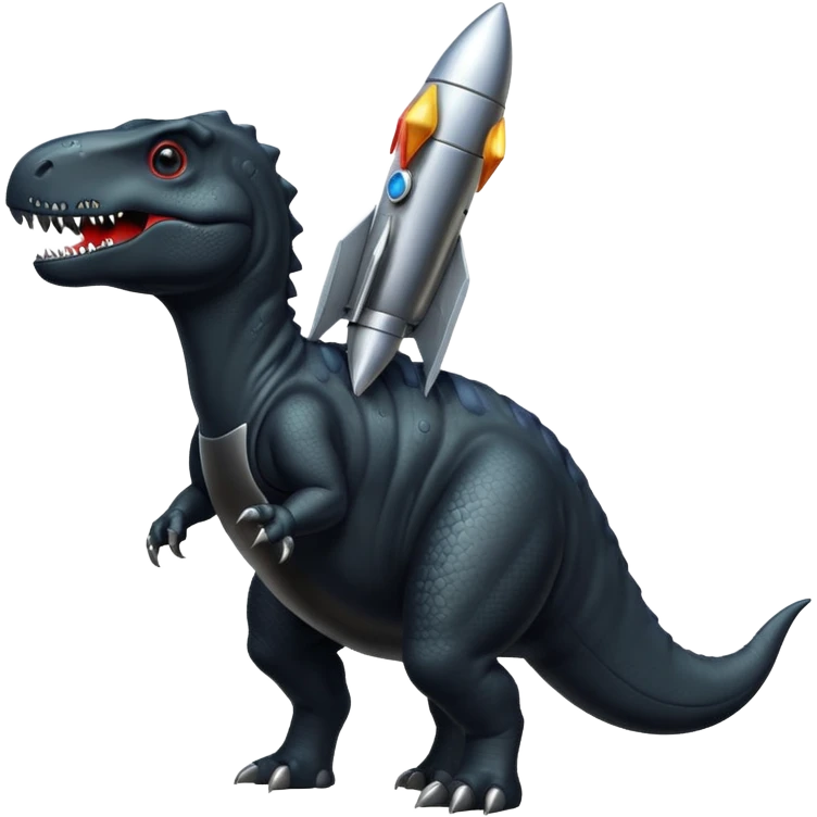 black Dinosaurs with Rocket emoji