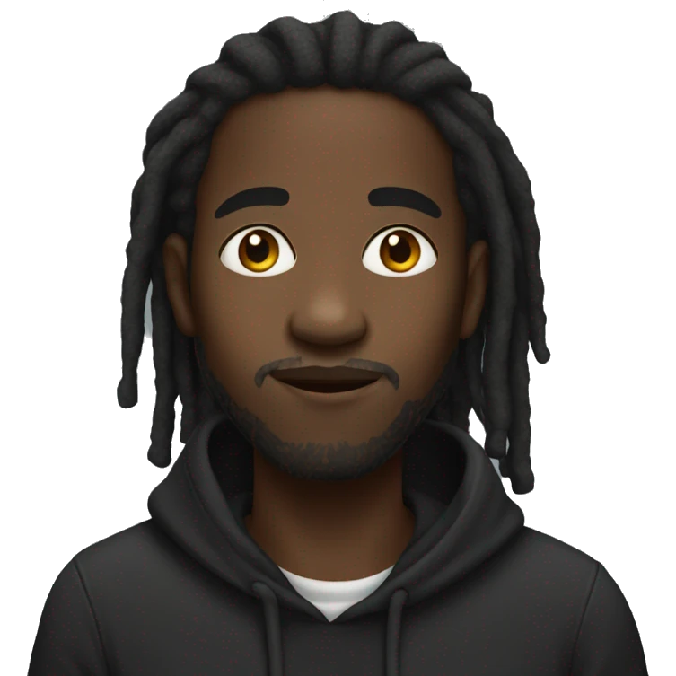 Black guy with black hoodie and dreads emoji