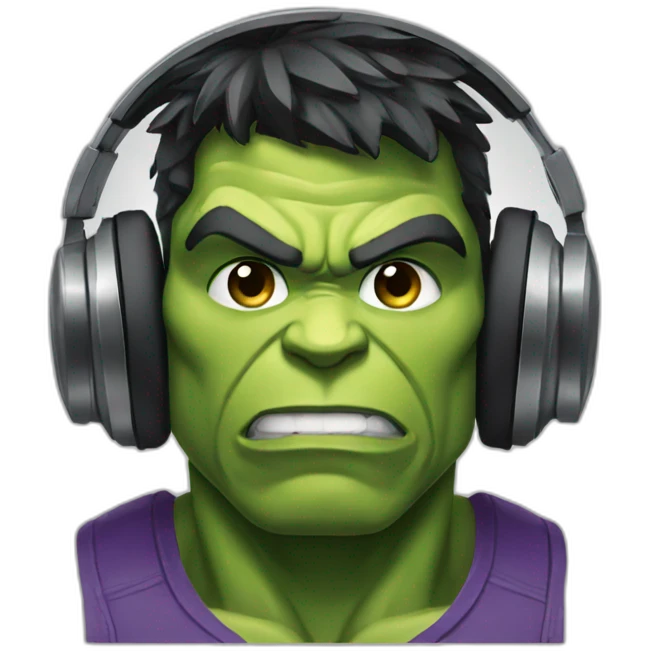 hulk with headphones emoji