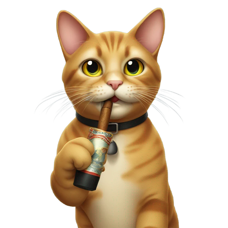 cat smoking a cigar emoji