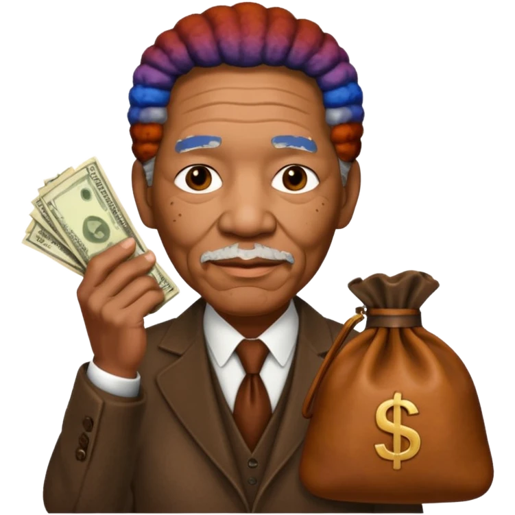 morgan freeman holding money bag emoji