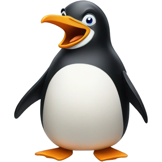 A very surprised penguin emoji