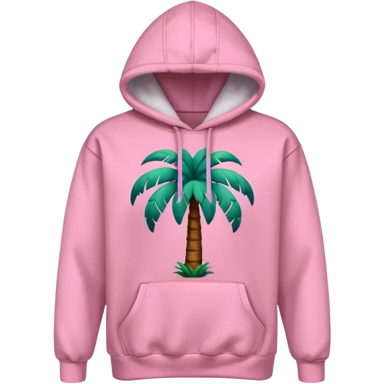 Pink palm puff hoodie emoji