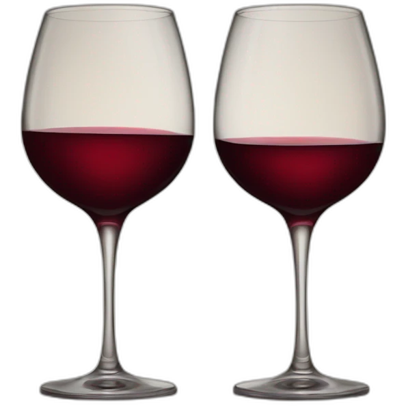 Two glasses of red wine are toasting emoji