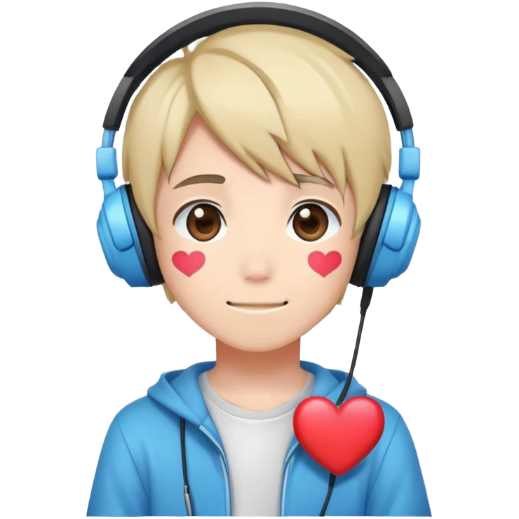 kawaii heart gamer boy style  emoji