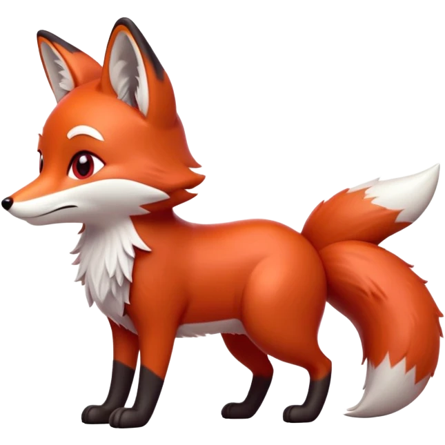 cinematic-noble [fox]-realistic-full-body-standing on all fours-emoji,-tail-tucked-close,-head-tilted-dramatically,-fox-[red]-fur,-simplified-yet-realistic-focused-features,-highly-detailed,-glowing-with-an-almost-sarcastic-glow  expressive eyes emoji