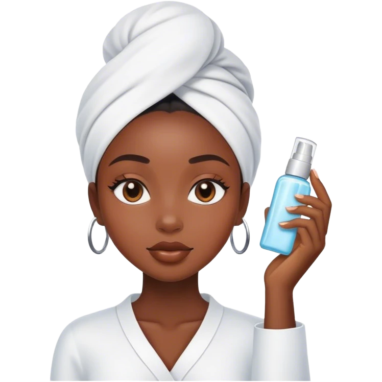 black girl doing skincare emoji