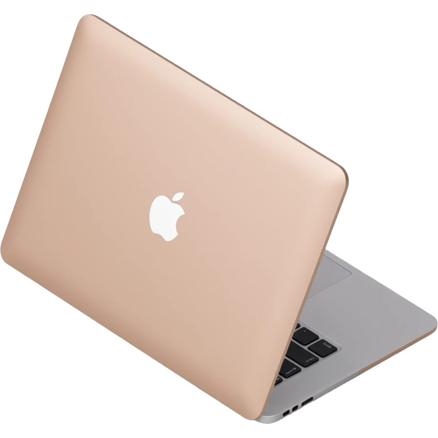 champagne-colored metallic macbook emoji