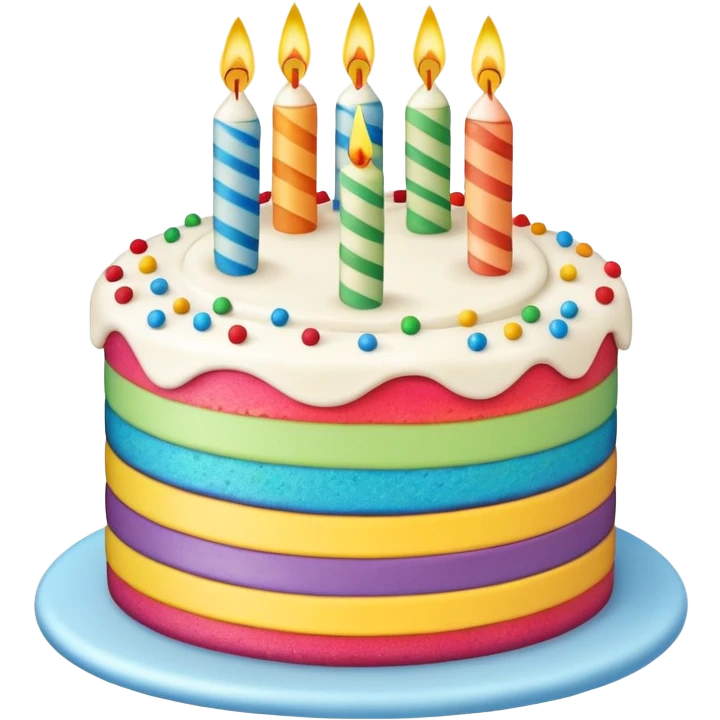 Rainbow birthday cake emoji