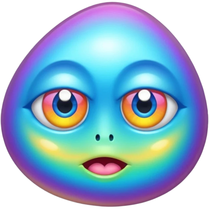 colorful minerals with eyes and mouth emoji