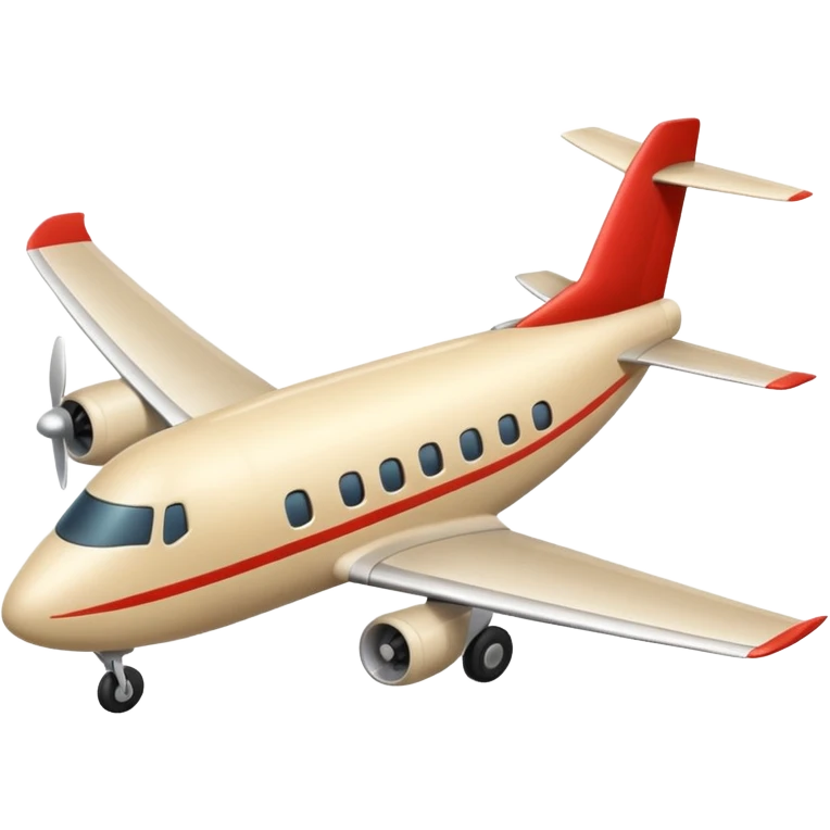 light beige (milky) airplane, Apple emoji style, no text emoji