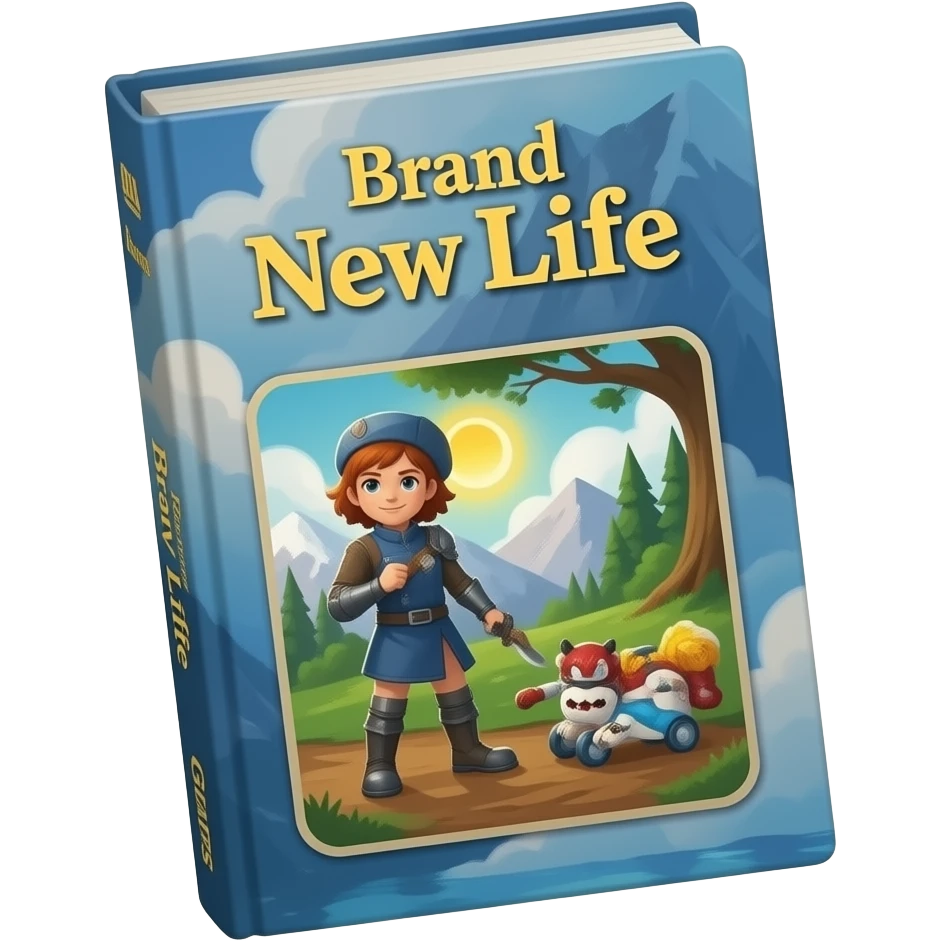 The GURPS RPG with text "Brand New Life" in a landscape format size of 1600 x 800. emoji