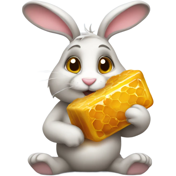 Bunny holding honey emoji