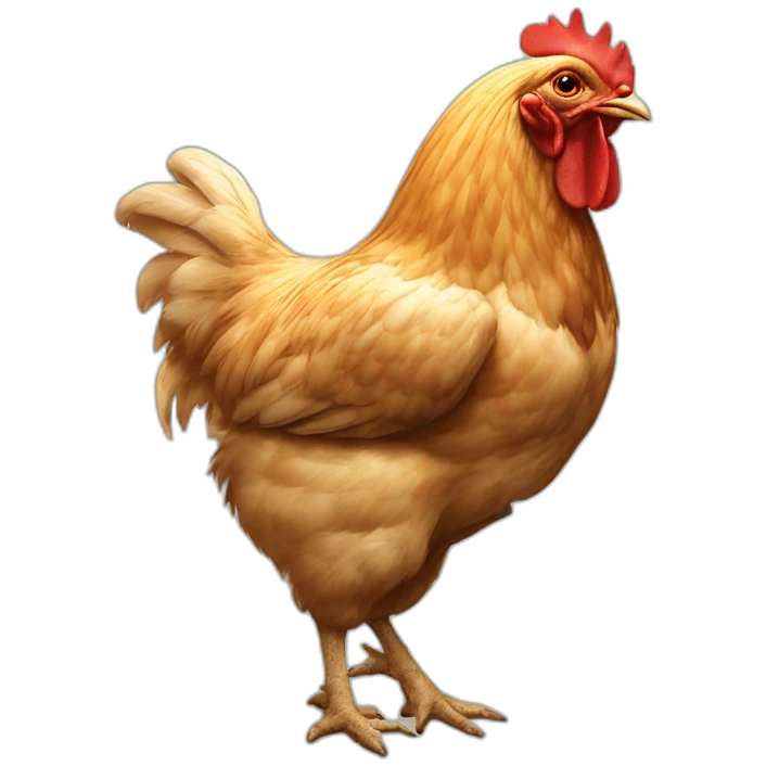 a chicken fighting with a cow while a cat watches and drinks milk emoji