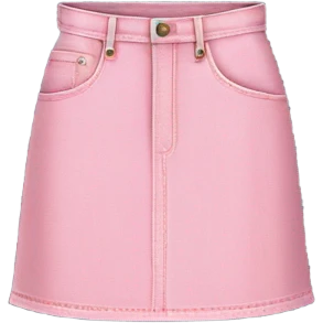 Realistic A-line high waisted pink denim skirt, isolated emoji