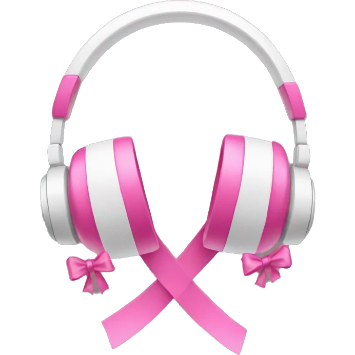 Headphones with pink bows  emoji