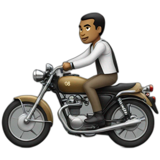 Mohamed ali driving a bike emoji