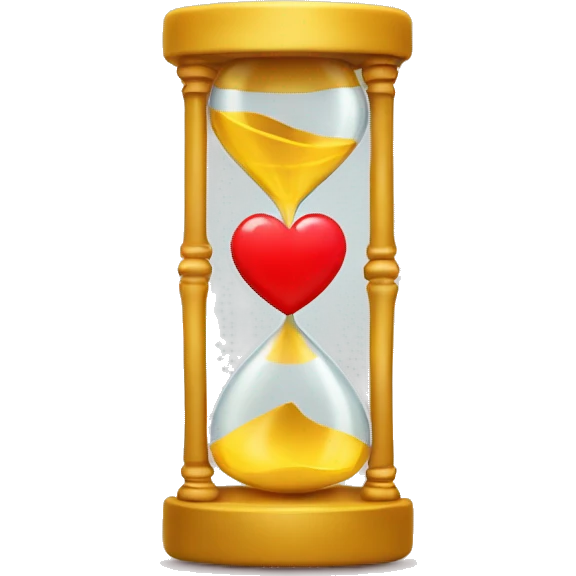 yellow hourglass shaped blob emoji with red hearts for eyes emoji