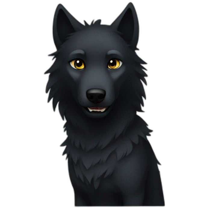 Black wolf emo emoji