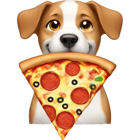 Dog with pizza emoji