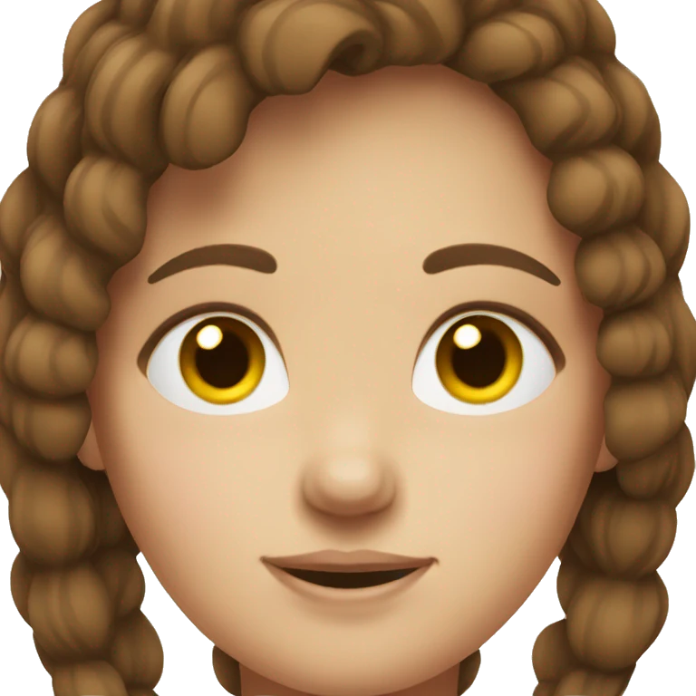 Girl with brown hair cosy emoji