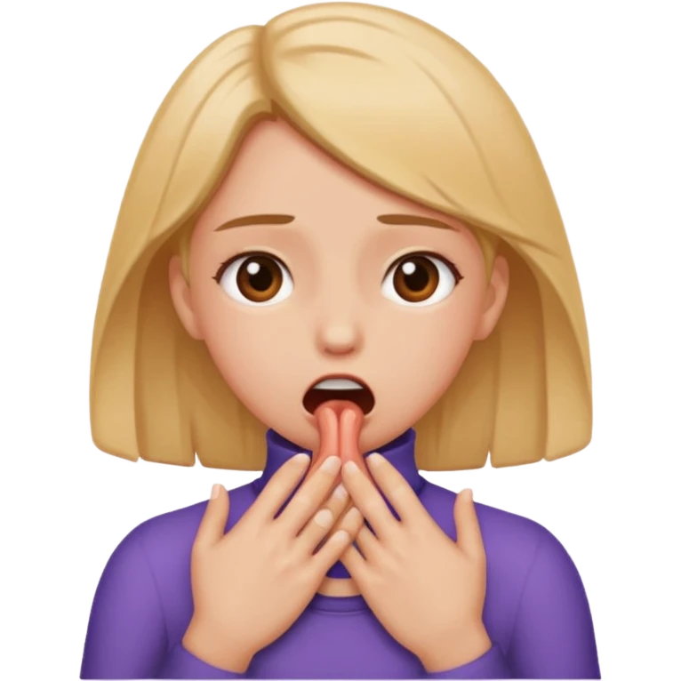 A girl chocking herself out emoji