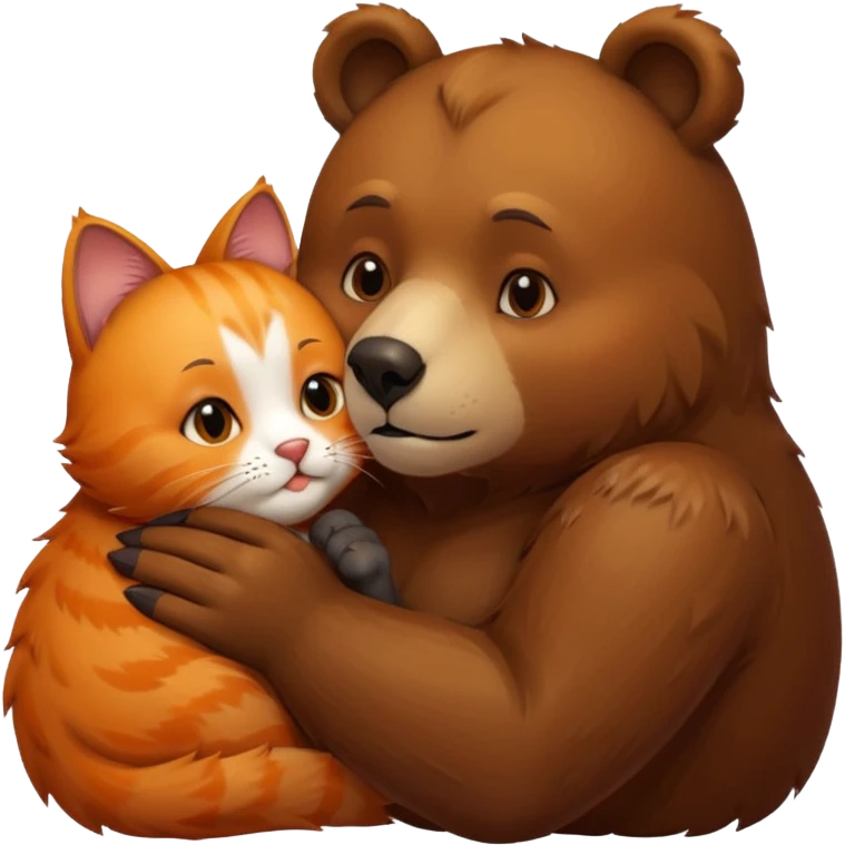 Bär küsst Katze erotisch emoji