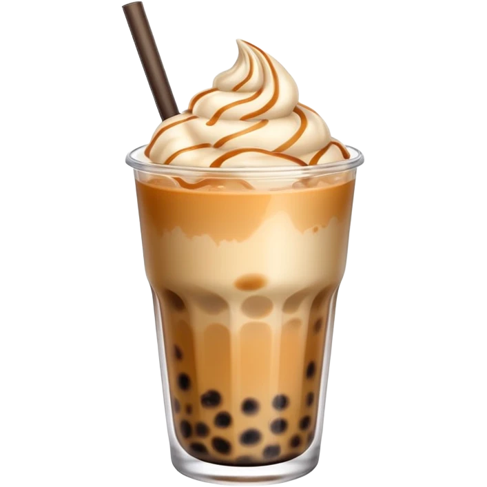 boba milk tea with ice cream emoji