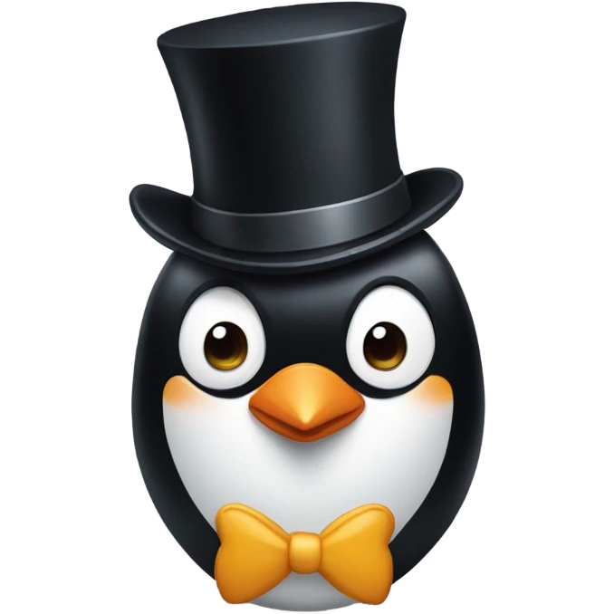 Penguin top hat emoji