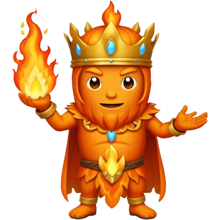 a full body of flame king emoji
