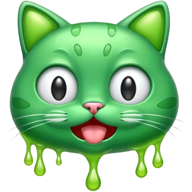 The cat burps green burp emoji