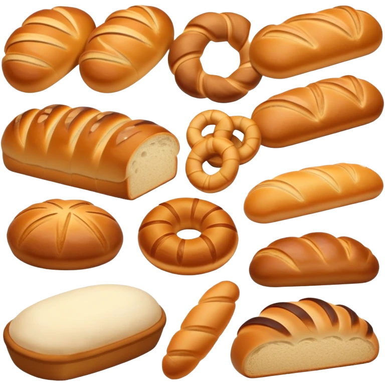 assorted bread and bakery items emoji