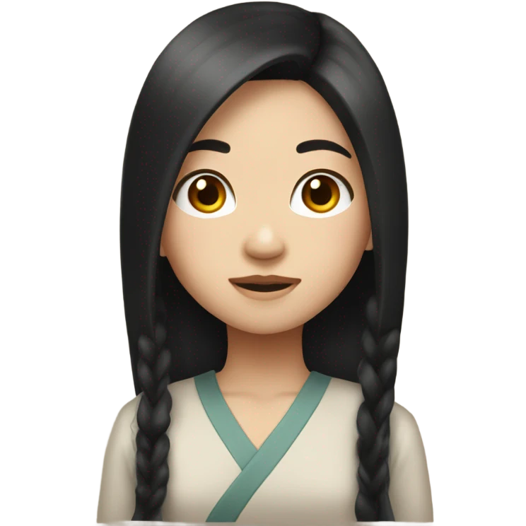 east asian girl with long black hair emoji