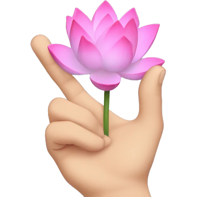 Lotus flowers in boys hand emoji