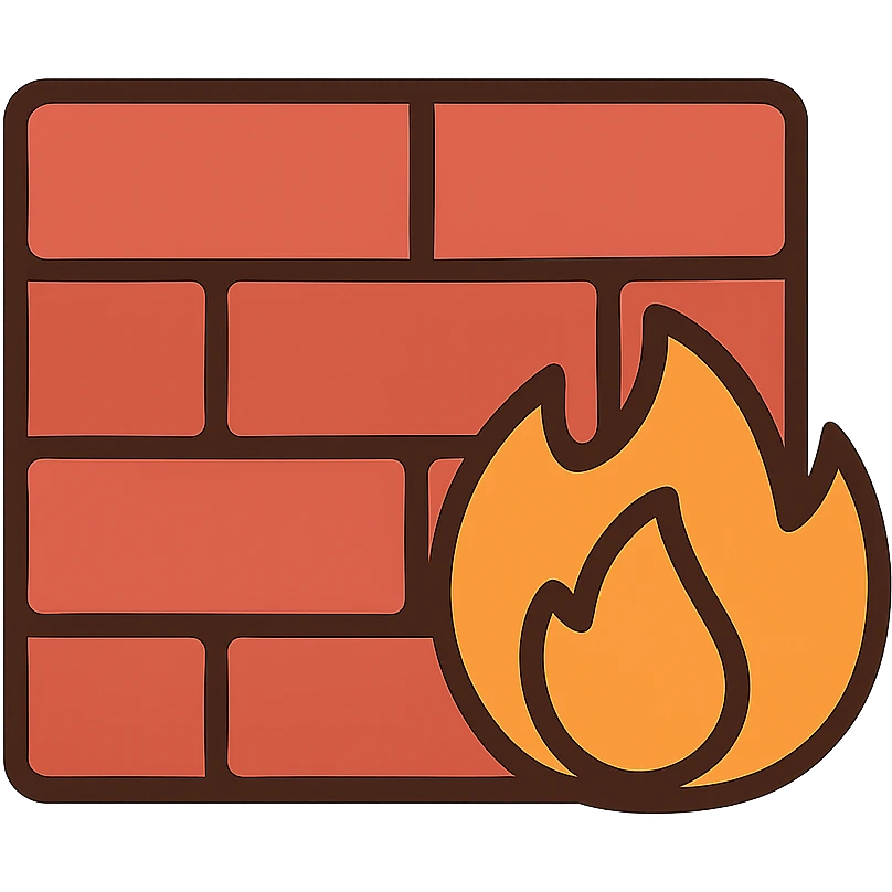 flat toon style network firewall emoji
