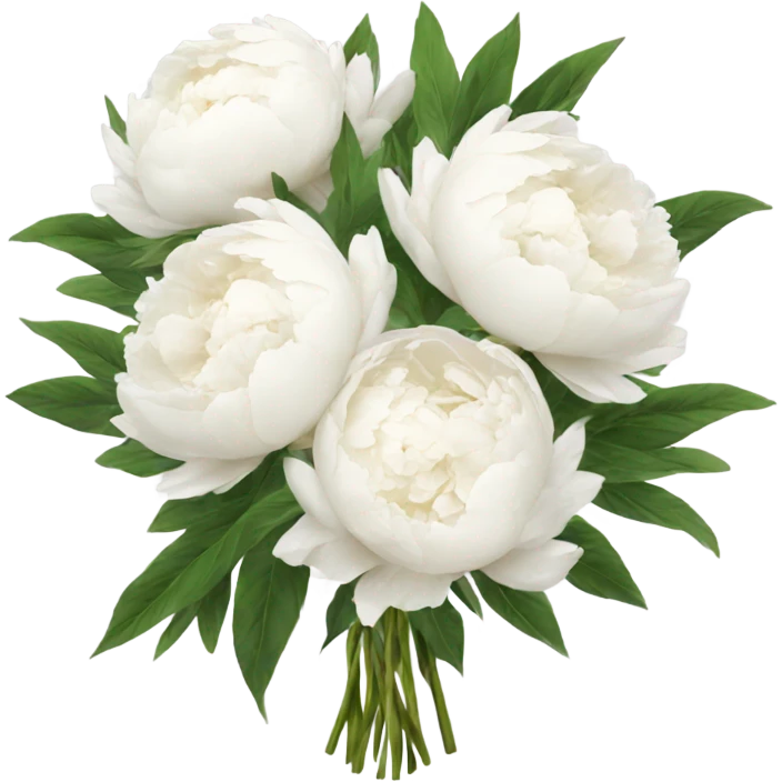 White peonies bouquet  emoji