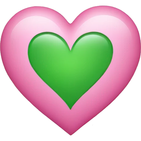 half pink, half green heart emoji