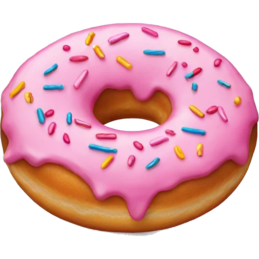 Donut with pink frosting and sprinkles  emoji