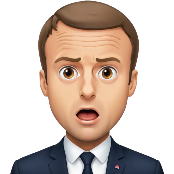 Macron in panic 4k picture emoji
