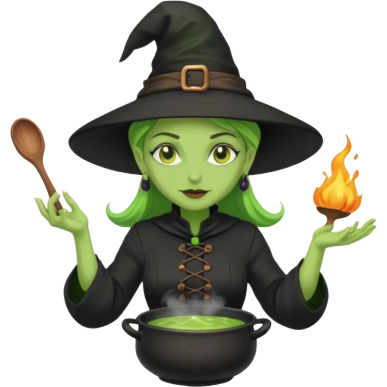 green witch cooking potion emoji